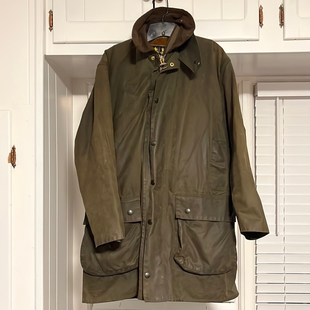 VINTAGE MEN’S BARBOUR JACKET NORTHUMBRIA ARMY GREEN WITH VEST AND HOOD INCLUDED